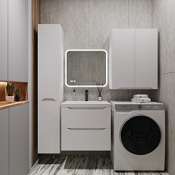 Style Line Мебель для ванной Марелла 60 Люкс Plus антискрейтч подвесная белая матовая – фотография-2